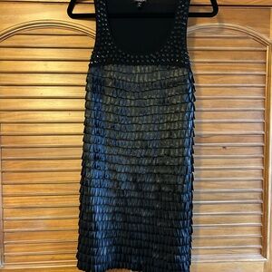 Express Black Textured Mini Dress